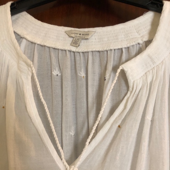 Lucky Brand long sleeved peasant blouse cotton - Picture 5 of 8